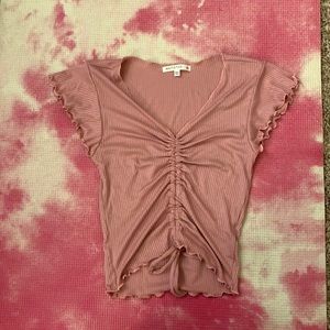 Super cute light pink ruched XS crop top
